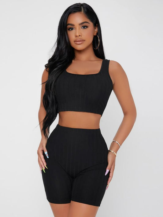 Black Tank Short Set