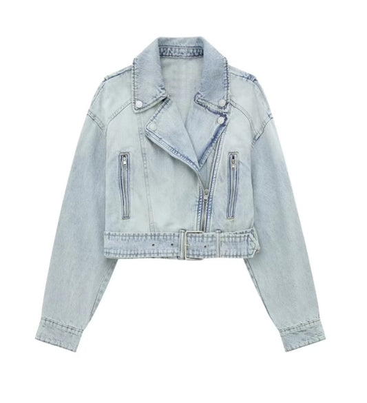 Chic Oversized Crop Denim Jacket